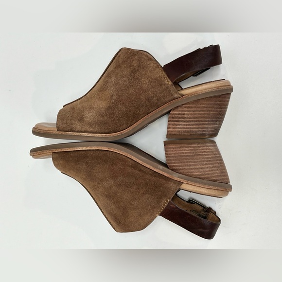 SOFFT Brown suede block heel sling back sandals size 9.5 - Picture 5 of 7